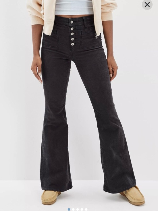 American Eagle Outfitters Pants - American Eagle Outfitters Dark grey flare bottom Cut Jeans with Button Fly